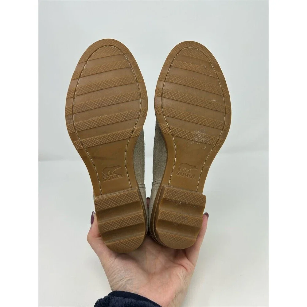 SOREL Lolla II Cut Out Ankle Booties Womens Beige Slip-On Lug Sole Size 7